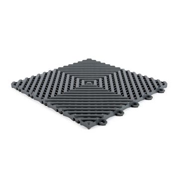 Tile open dark grey 30x30cm - 15mm