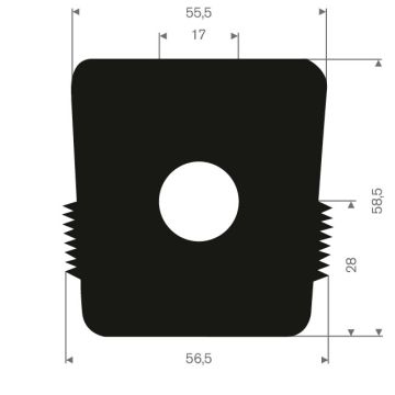 Profil spécial caoutchouc compact 56.5x58.5mm (12m)
