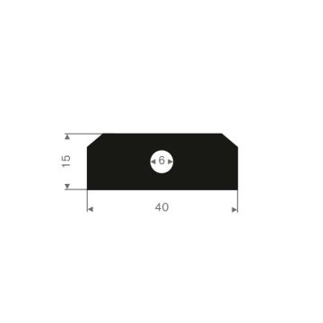 Joint d'écoutille en caoutchouc 40x15mm (20m)