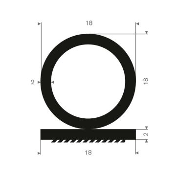 Profil spécial caoutchouc compact 18-18mm with adhesive (50m)