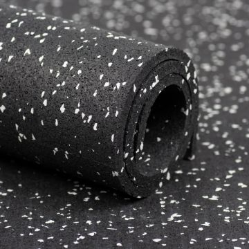 Revêtement salle de sport noir/gris 8 mm - 1.25 x 10 m