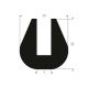 U solid rubber profile 7mm - 24x25mm (25m)